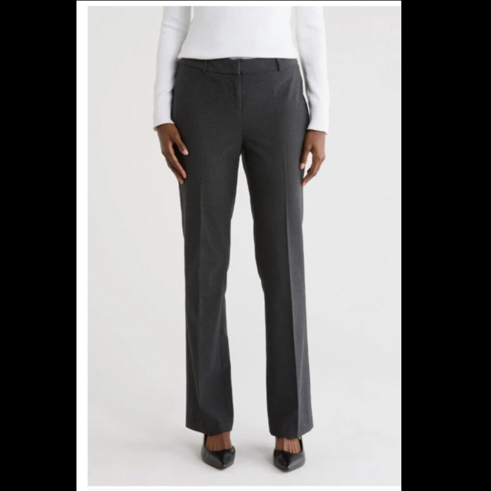 NWT AMANDA & CHELSEA Tailored Double-Pleat Wide Leg Pant – Charcoal | Size 2